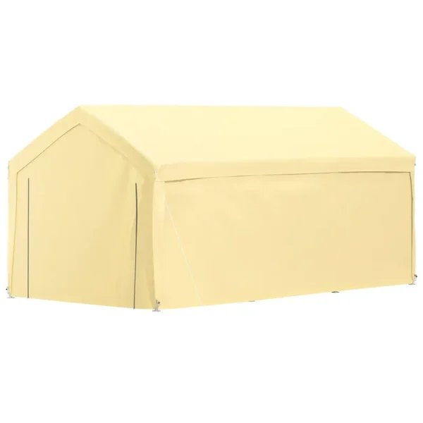 VEVOR Carport Canopy Car Shelter Tent 10 x 20ft with 8 Legs and Sidewalls Yellow