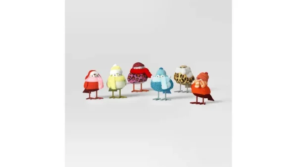 Featherly Friends 6pc Fabric Bird Christmas Figurine Set - Wondershop