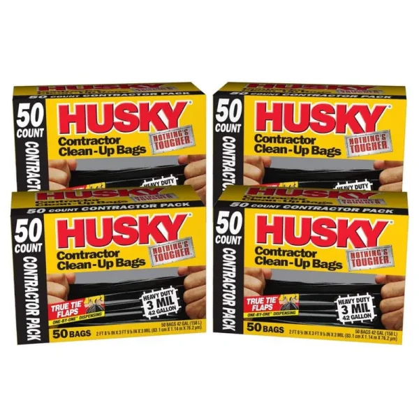 Husky 42 gal. Heavy-Duty Clean-Up Bags (200-Count)