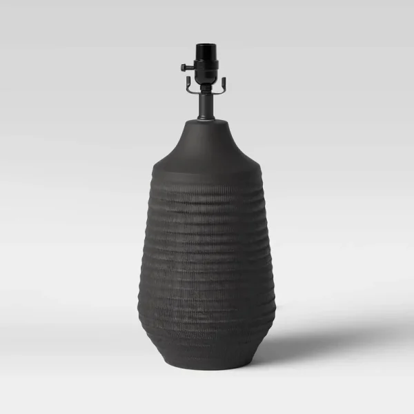 Large Textured Ceramic Lamp Base Black - Threshold