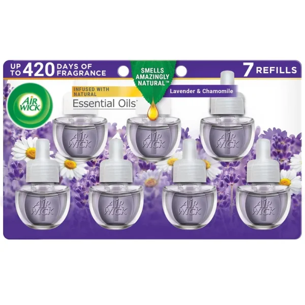 Air Wick Plug in Scented Oil Refill, 7 ct, Lavender, Air Freshener, Essential Oils