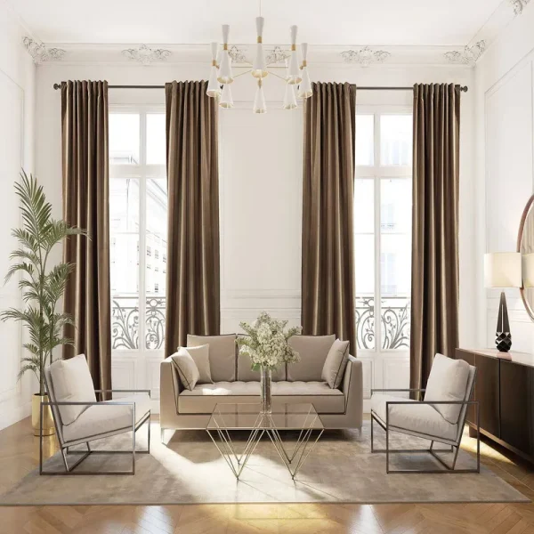 Extra Long and Extra Wide Solid Luxury Matte Velvet Single Curtain Panel Lilijan Home & Curtain Size per Panel: 52" W x 120" L, Curtain Color: 21 Anti