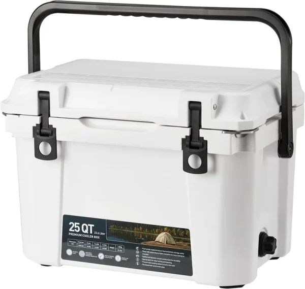 20 Quart Hard Camping Cooler, Portable Insulated Ice Chest Cooler Box with Heavy Duty Handle, 5 - Day Ice Retention, Great for Beach, Camping, Picnic, BBQ, Fishing