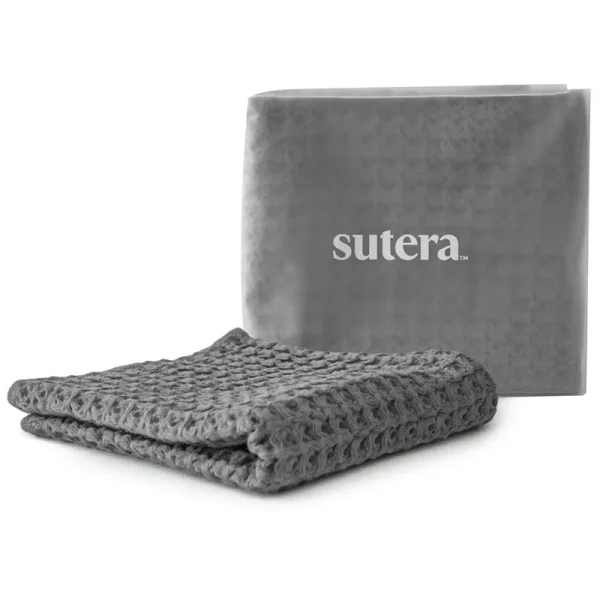 Sutera - Silverthread Waffle Towel California - Grown Pima Cotton, Quick Drying, Ultra Soft, Lightweight and Absorbent - Waffle Weave Design - Luxury