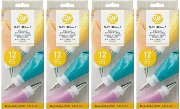 Wilton 16-inch Disposable Decorating Bags Set, 4-Pack