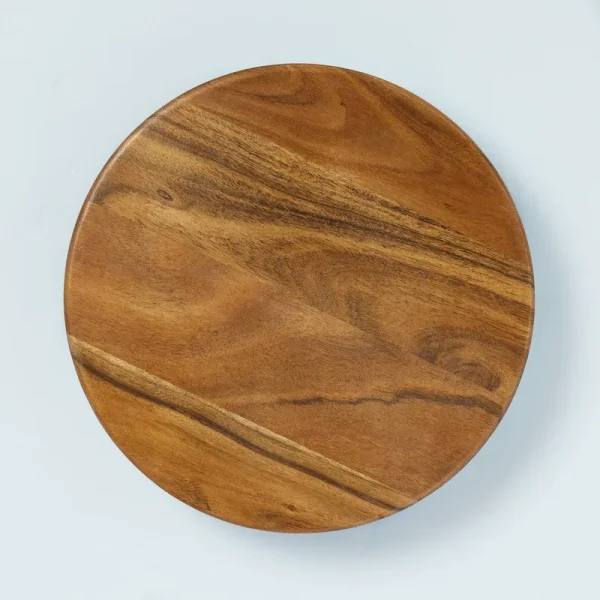 13" Round Footed Wood Serving Stand Brown - Hearth & Hand with Magnolia