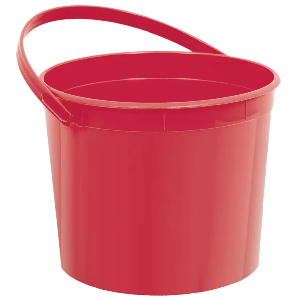 Amscan 250645 Plastic Party Favour Bucket, Apple Red