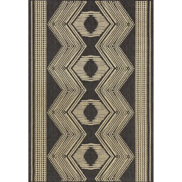 nuLOOM Ranya Tribal Indoor/Outdoor Area Rug, 8' x 10', Dark Gray