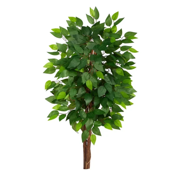 Nearly Natural 36" Artificial Double Trunk Ficus Tree No Pot - Green