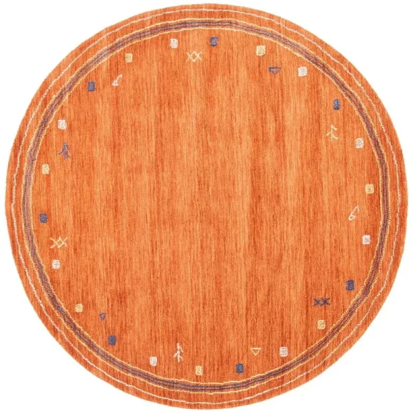 Danette Wool Rust Area Rug AllModern Rug Size: Round 6'