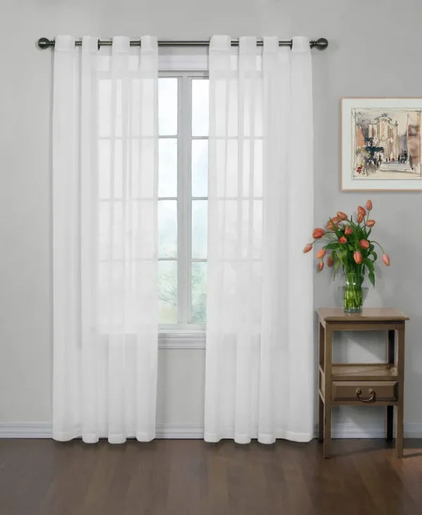 Curtain Fresh Arm and Hammer Odor Neutralizing Sheer Curtain Panel, 59X84, White