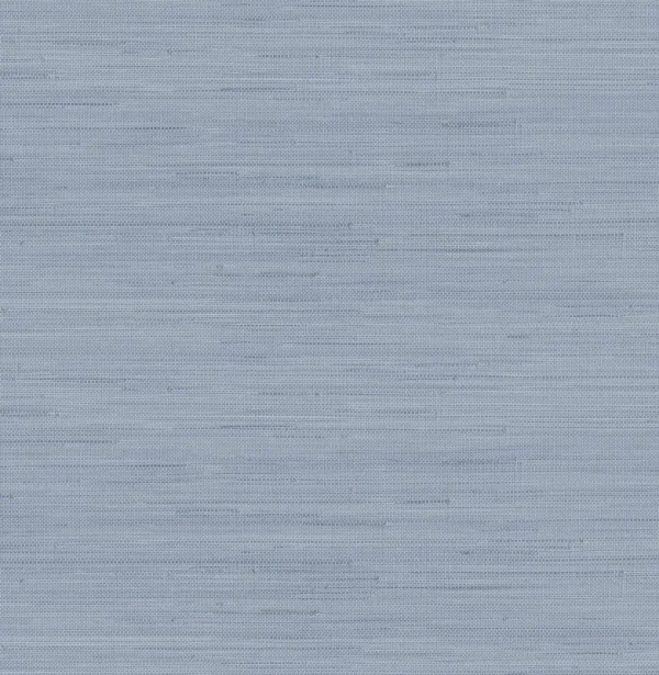 Society Social Classic Faux Grasscloth Peel and Stick Wallpaper, Mineral Blue