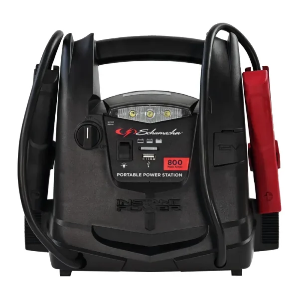 Schumacher Electric 800A Car Battery Jump Starter and Portable Power Station, 150 - PSI Air Compressor, 12V Sport, Auto, and Marine Batteries, SJ1583
