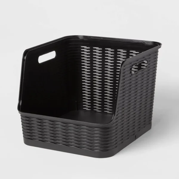 Wave Open Front Bin Black - Brightroom