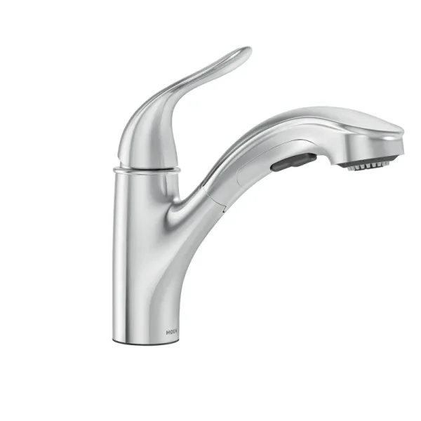 Moen Brecklyn Single-Handle Pull-Out Sprayer Kitchen Faucet with Power Clean in Chrome