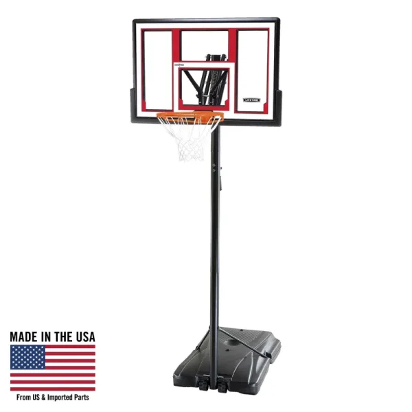 Lifetime 48 - Inch Shatterproof Portable Basketball Hoop with Strong Arm Adjustment & Slam - It Rim - Model 90491 - Outdoor Play