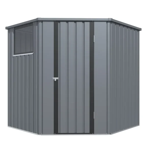 AECOJOY Corner 6x6 Storage Sheds & Outdoor Storage with Openable Windows & Lockable Doors, Utility and Tool Storage
