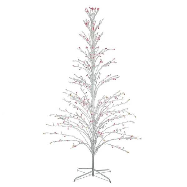 Northlight 6' White Cascade Twig Tree Christmas Outdoor Decoration - Multi Lights