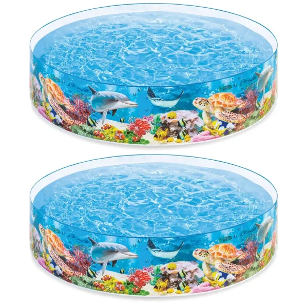 Intex Snapset Kiddie 8 x 8' Instant Swimming Pool, Deep Sea Blue (2 Pack)