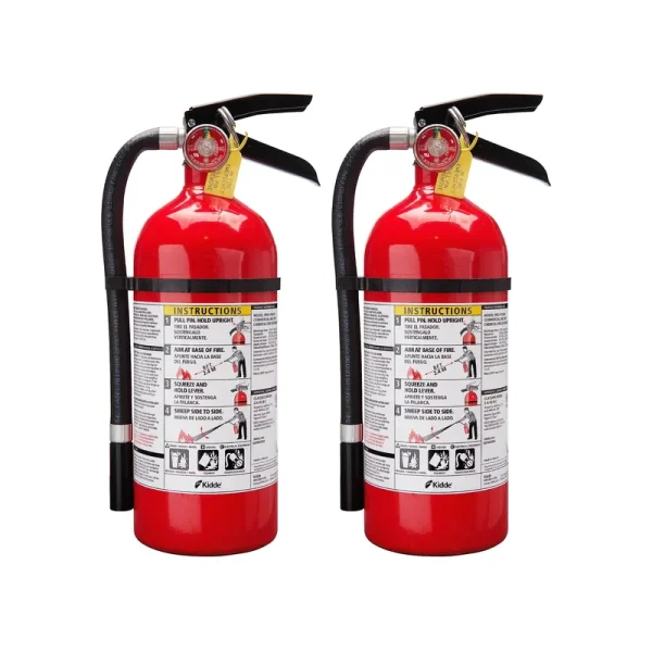 Kidde Pro 210 2A:10-B:C Fire Extinguisher, Rechargeable, Multi-Purpose for Home & Office, 4 lbs., Mounting Bracket Included , Red, 2 Pack