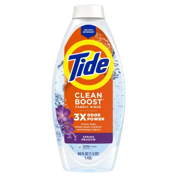 Tide Clean Boost Fabric Rinse, 48 oz, Removes Odors, Spring Meadow - 48 fl oz