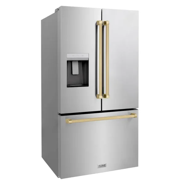 ZLINE 36 in. 28.9 Cu. ft. Standard-Depth French Door External Water Dispenser Refrigerator with Dual Ice Maker in Fingerprint Resistant Stainless Stee