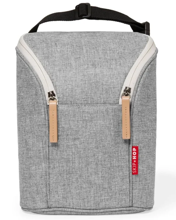 Skip Hop Grab & Go Double Bottle Bag - Grey Melange