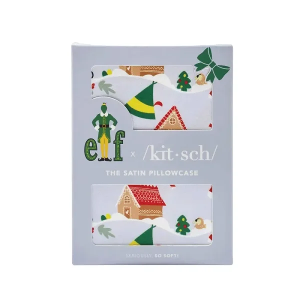 Elf x Kitsch King Satin Pillowcase - Periwinkle Christmas