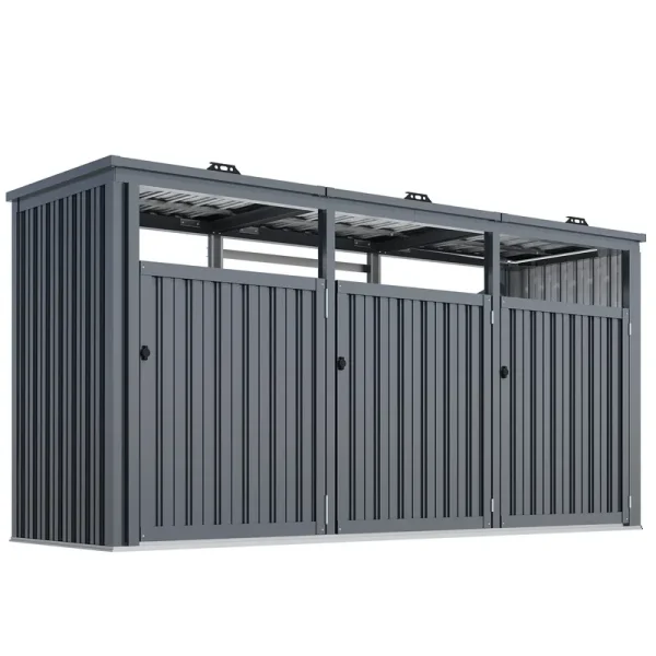 AECOJOY 73 Cu.Ft Outdoor Trash Can Storage Shed for 3 Garbage Cans