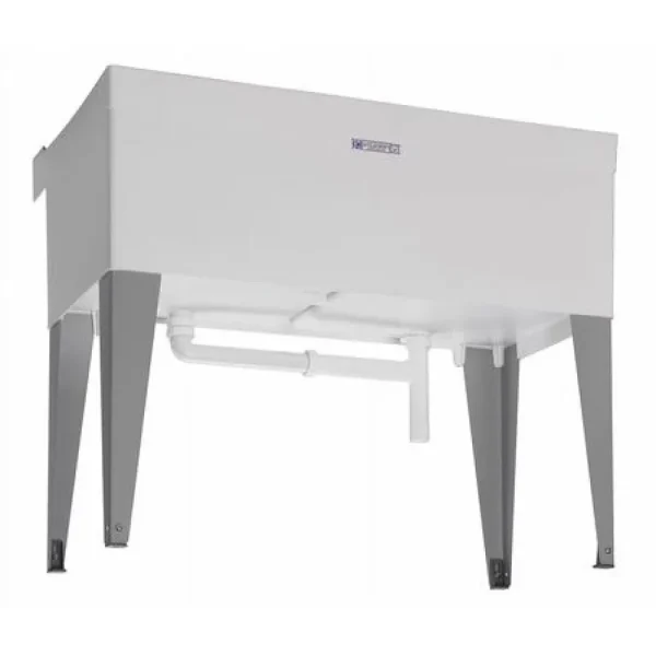 Utilatwin 19 - Gallon Floor - Mount Double Bowl Laundry/Utility Tub, 34 X 40 X 24 In., White