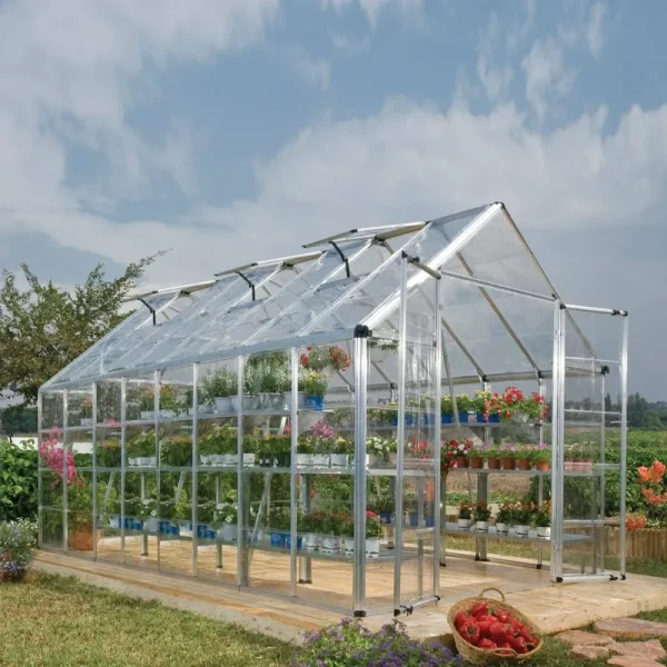 Palram Snap & Grow 8 x 16 ft. Greenhouse Silver