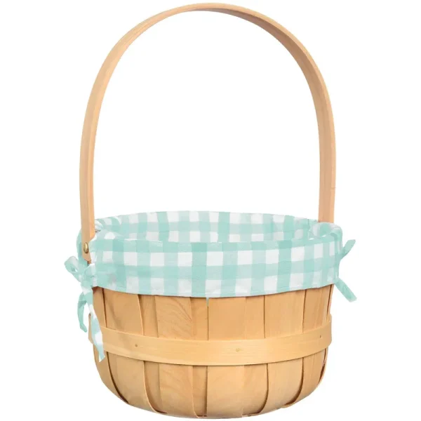 Amscan Easter Wood Chip Basket, 14"H x 9-7/16"W x 9-7/16"D, Blue