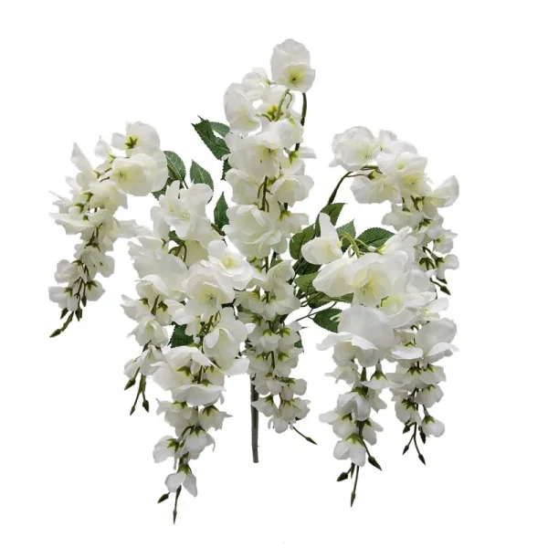 Mainstays Artificial Flower Wisteria Bouquet - White Color - 20 in