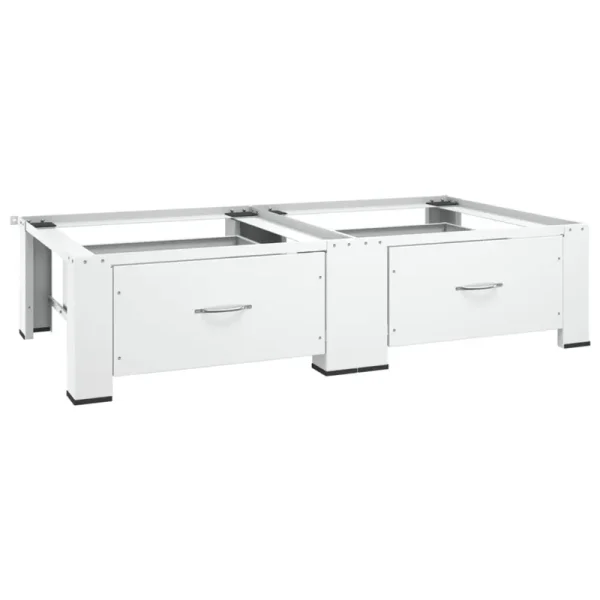 vidaXL Washing and Drying Machine Pedestal with Pull-Out Shelves White