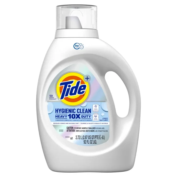 Tide + Detergent, Free, Hygienic Clean, Heavy 10X Duty - 2.72 l (2.87 qt) 92 fl oz