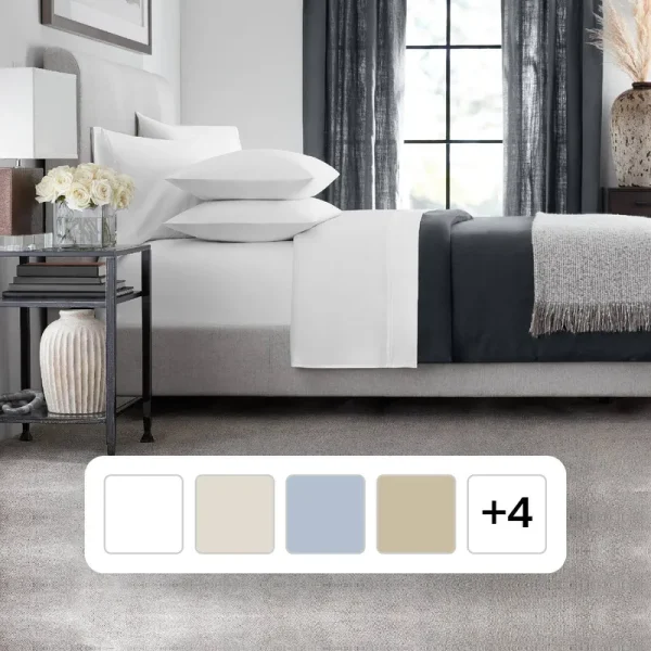 Member's Mark 700 Thread Count Egyptian Cotton Sheet Set Arctic White King