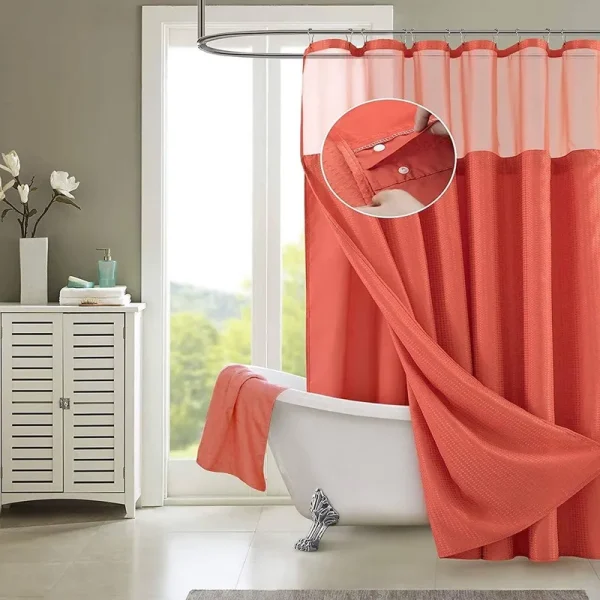 Dainty Home Hotel Shower Curtain with Detachable Liner Coral - CSCDLCO