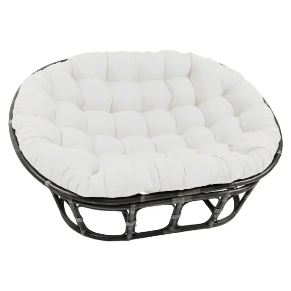 Blazing Needles 65 x 48 in. Solid Twill Double Papasan Cushion Natural