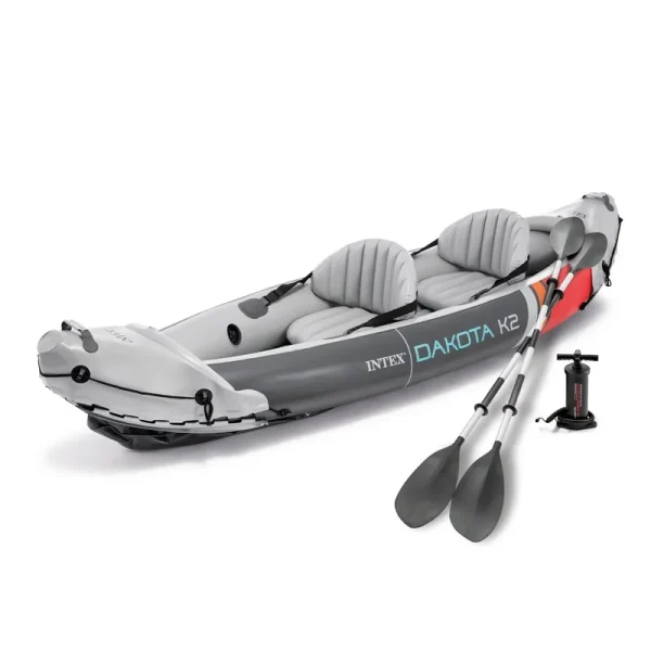 Intex Dakota K2 2 Person Inflatable Kayak & Accessory Kit W/Oars & Pump