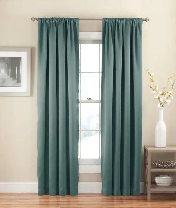 54"x54" Solid Thermapanel Room Darkening Curtain Panel River Blue - Eclipse