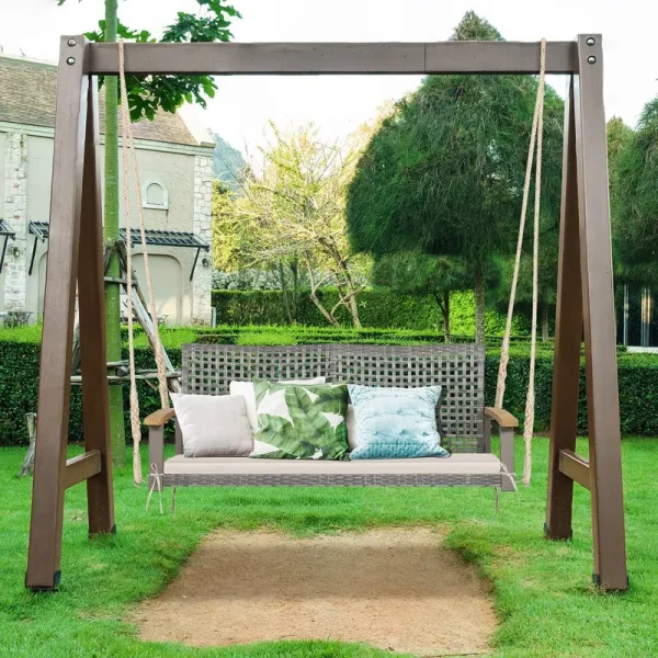 Meira Porch Swing Bay Isle Home Cushion Color: Off White