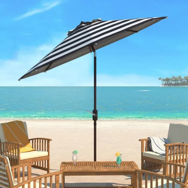 Breakwater Bay 9' Market Umbrella Color: Navy/White