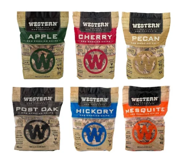 Western Wood Smoking Chip Variety Pack of 6, 180 Cu in per Bag