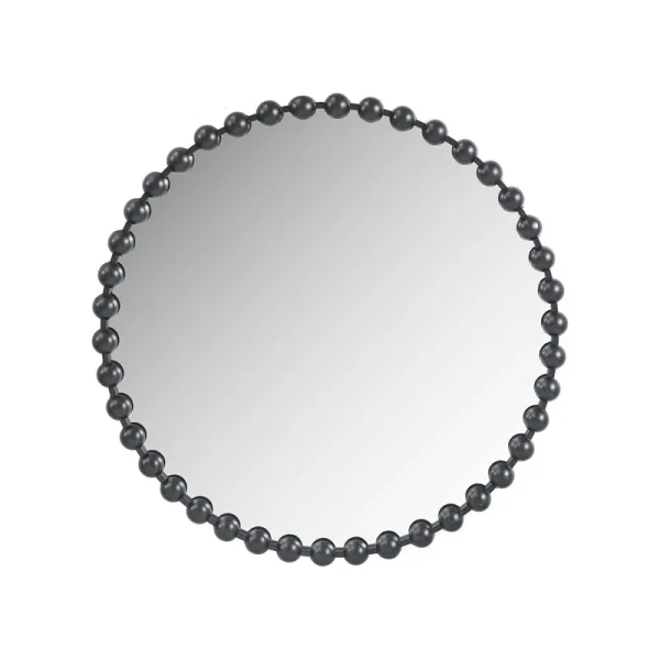 Marlowe Beaded Round Wall Mirror 36"D - Black - Madison Park Signature