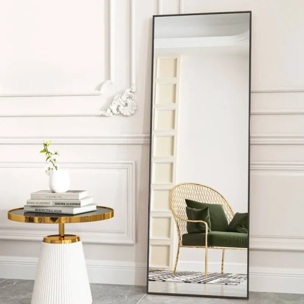 Beautypeak Full Length Mirror 58"x18" Rectangle Body Dressing Floor Mirrors, Black