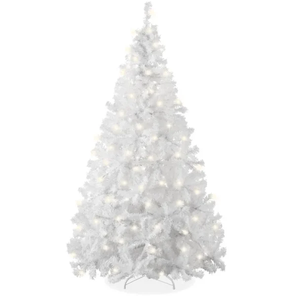 Best Choice Products 9ft Pre-Lit Premium Hinged Artificial Christmas Pine Tree w/ 900 Lights, Metal Stand, 2,000 Tips