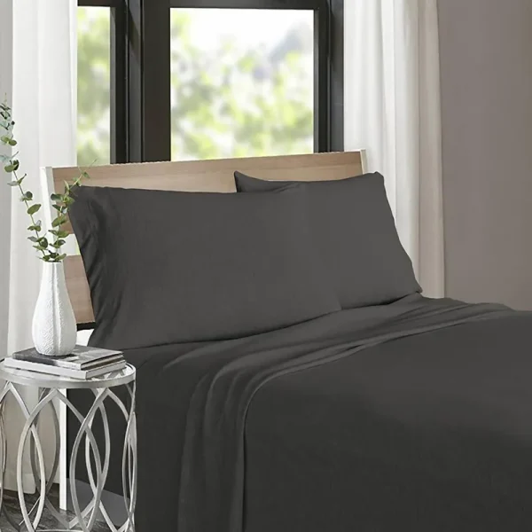 Soft Tees Luxury Cotton Modal Jersey Knit Sheet Set (Dark Gray/King)
