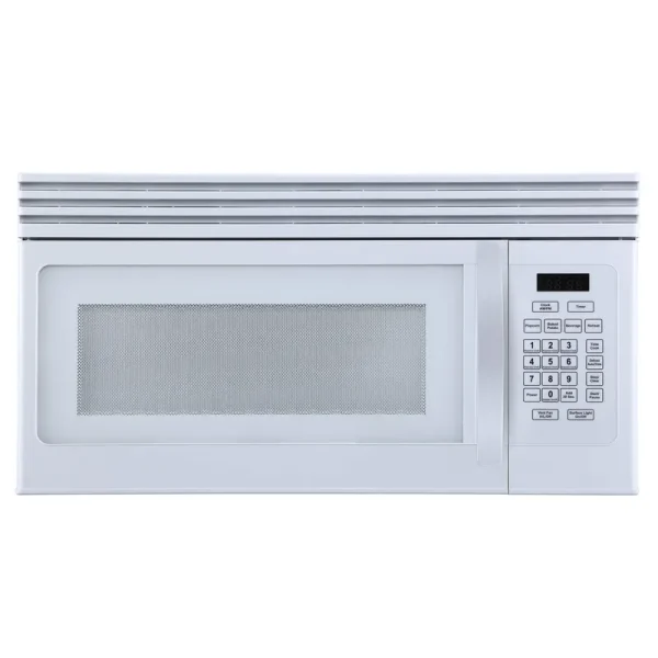 BLACK+DECKER 1.6 Cu ft Over-The-Range Microwave with Top-Mount Air Recirculation Vent, White