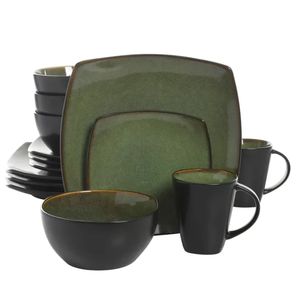 Soho Lounge 16 Piece Dinnerware Set Gibson Elite Color: Green