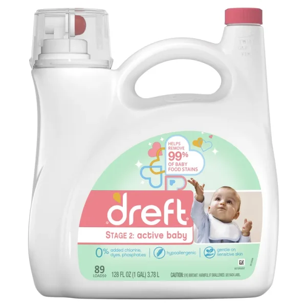 Dreft Stage 2 Active Baby Liquid Laundry Detergent 89 Loads 128 fl oz
